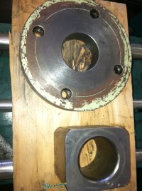 used custom hydraulic swager machine built for making table legs