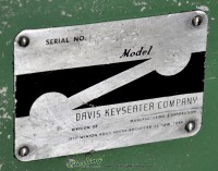 used davis manual keyseater, loaded with tooling 15