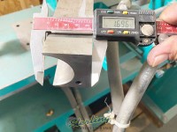 used custom hydraulic swager machine built for making table legs